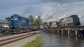 FEC Train 950 & 105 plus two Brightline Trains in Stuart 8/7/26