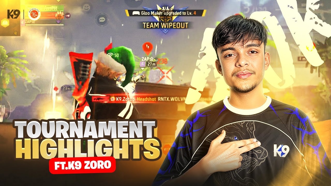 FREEFIRE TOURNAMENT HIGHLIGHTS🥷 || K9 ZORO 