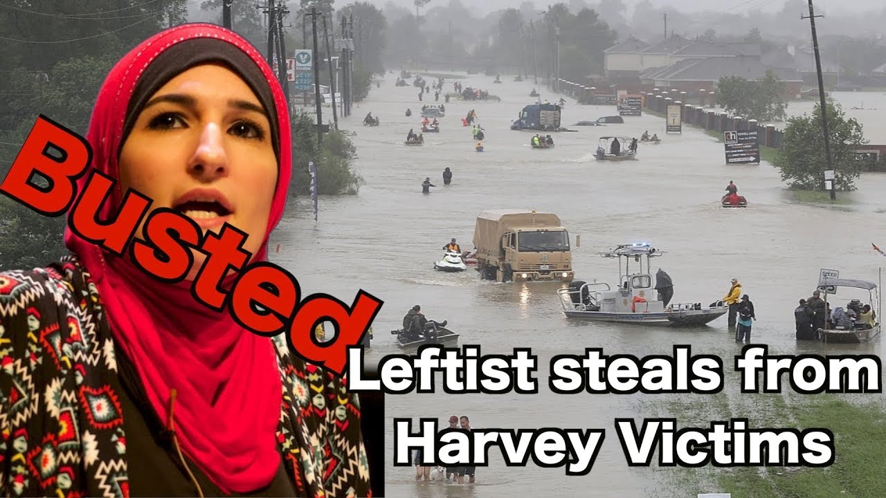 Busted!!! Leftist Steals from Harvey Victims - YouTube