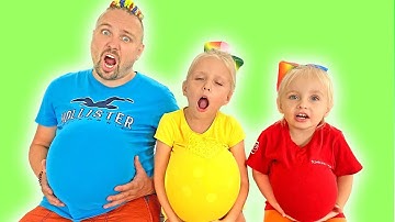 Alice and Dad Fun exercises and Rules of behavior for kids | Best Learning Video for Toddlers