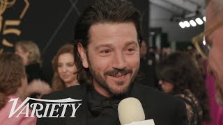 Diego Luna Says the Second Season of 'Andor' is Almost Done Shooting on the Emmys Red Carpet