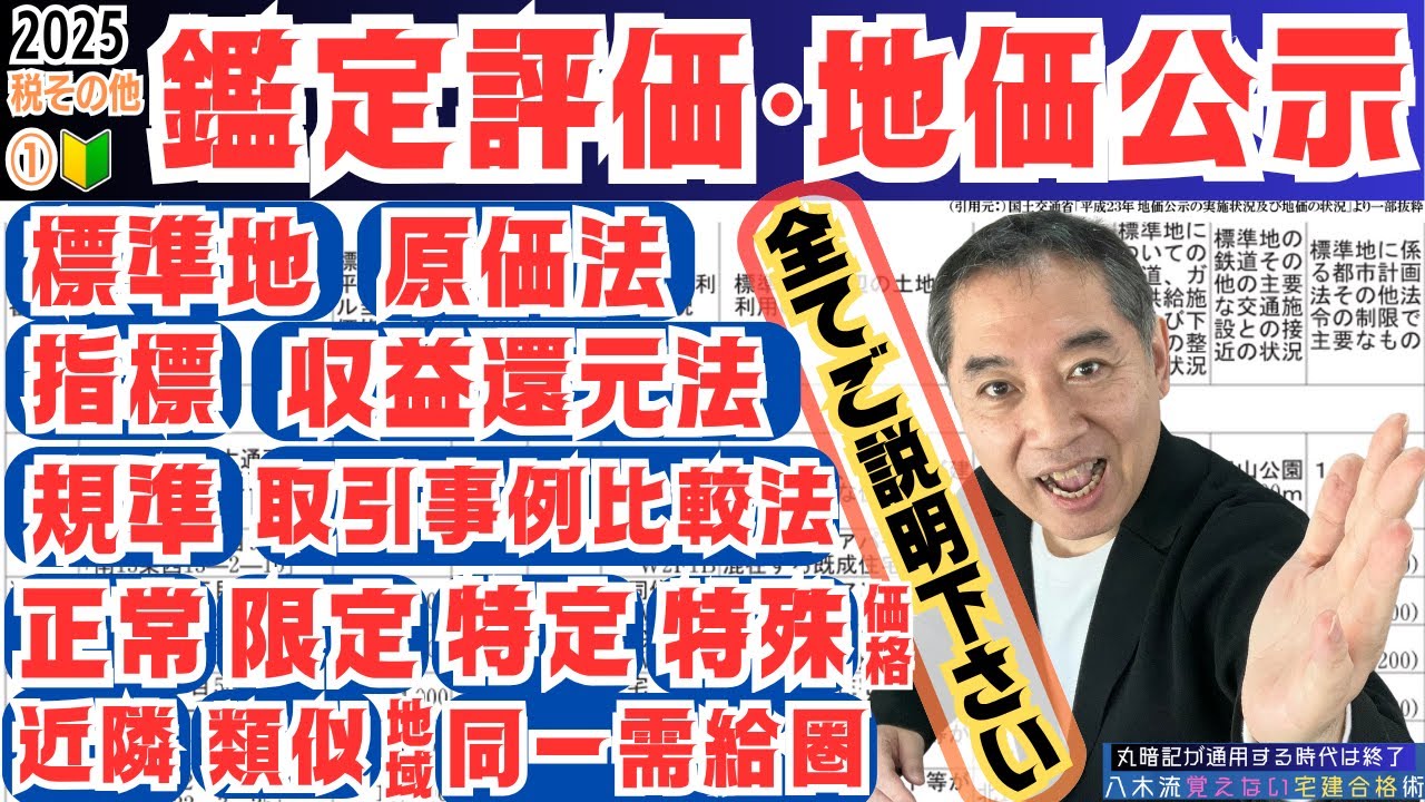 宅建 2025 税その他①鑑定評価と地価公示、用語が全て！ - YouTube
