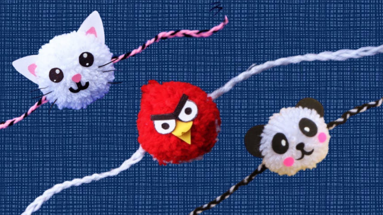 How to make Rakhi in Lockdown/ 3 Amazing pom pom Rakhi ideas for ...