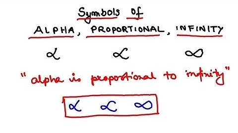Symbols of alpha, proportional and infinity