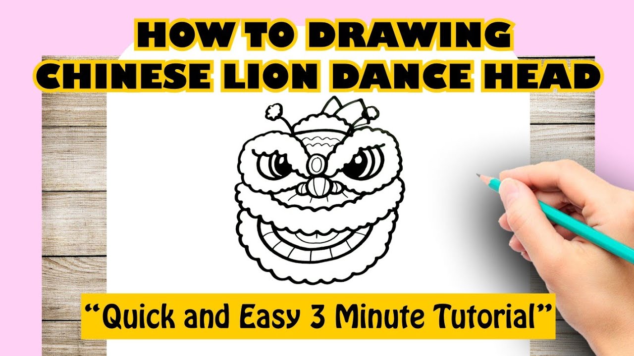 HOW TO DRAWING CHINESE LION DANCE HEAD - YouTube