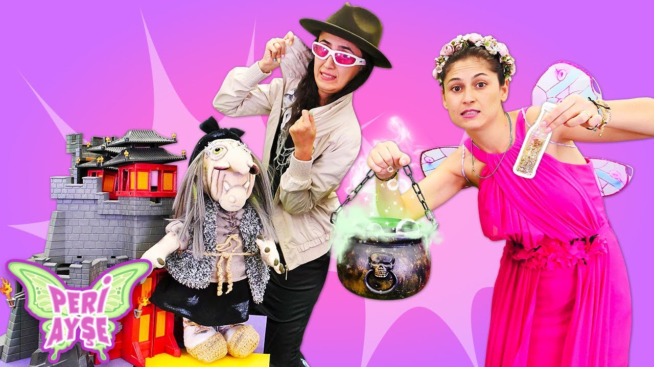 Peri Ayşe. Cadı Sevcan sihir gücünü kaybediyor! Kız Çocuklar için eğlenceli videolar!