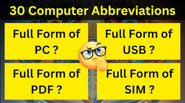 Computer Full Form | Full Forms | Computer Abbreviations | Computer Questions | Computer Quiz