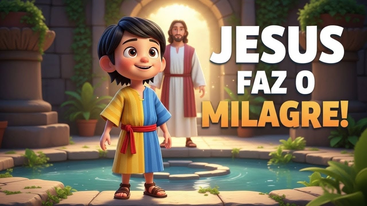 O Milagre do Tanque de Betesda | Música Infantil Cristã 🎵 Jesus Cura e Ensina a Confiar