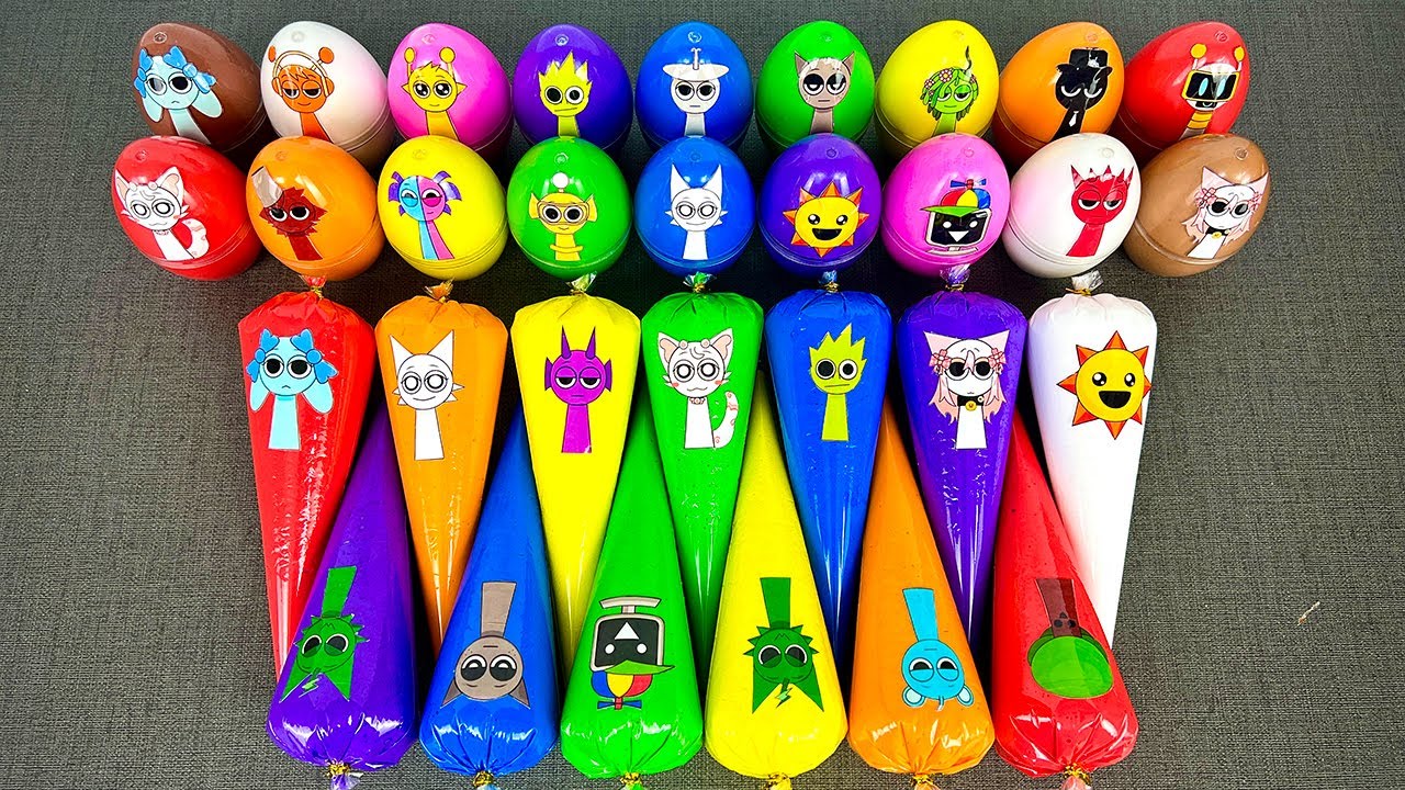 Sprunki Incredibox Hidden in Clear Slime Surprise Bags | Slime & Clay Egg ASMR Reveal