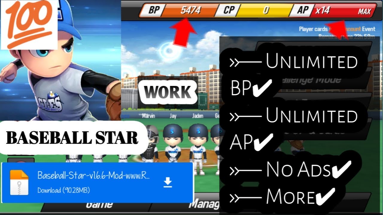 Cara Download Baseball Star Mod (BP/CP/AP) 1.7.1 Apk YouTube