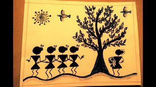 warli painting draw easy step very without paints minutes