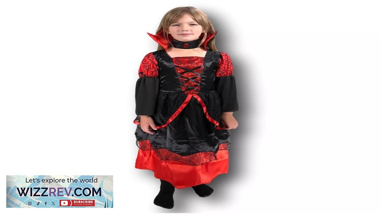 Girls Vampire Costume Dracula Queen Halloween Bat Vampiress Fancy Dress Child Review