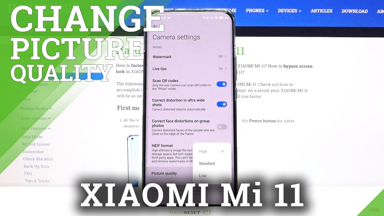 How to Change Image Quality in XIAOMI Mi 11 – Find Quality Settings
