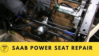 SAAB 900 Power Seat Repair, New Leather is Beautiful