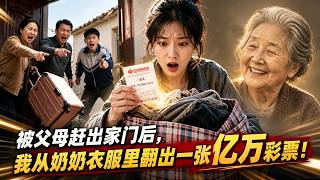[Eng Sub]被重男輕女的父母掃地出門，我只帶走奶奶一袋舊衣，沒想到竟從裏面翻出一張一億兩千萬彩票......#女頻 #逆襲 #反轉 #復仇 #打臉 #爽劇 #ai短劇