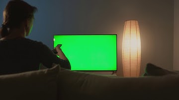 Switching channels with green screen television -  Chroma Key - No Copyright