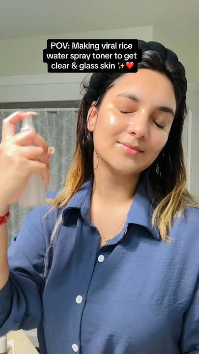 Making korean rice water spray toner to get clear and glass skin ❤️🍚✨ #shorts