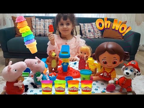 Defne ve arkadaşları oyun hamurundan dondurma yapıyor!Eğlenceli çocuk videoları