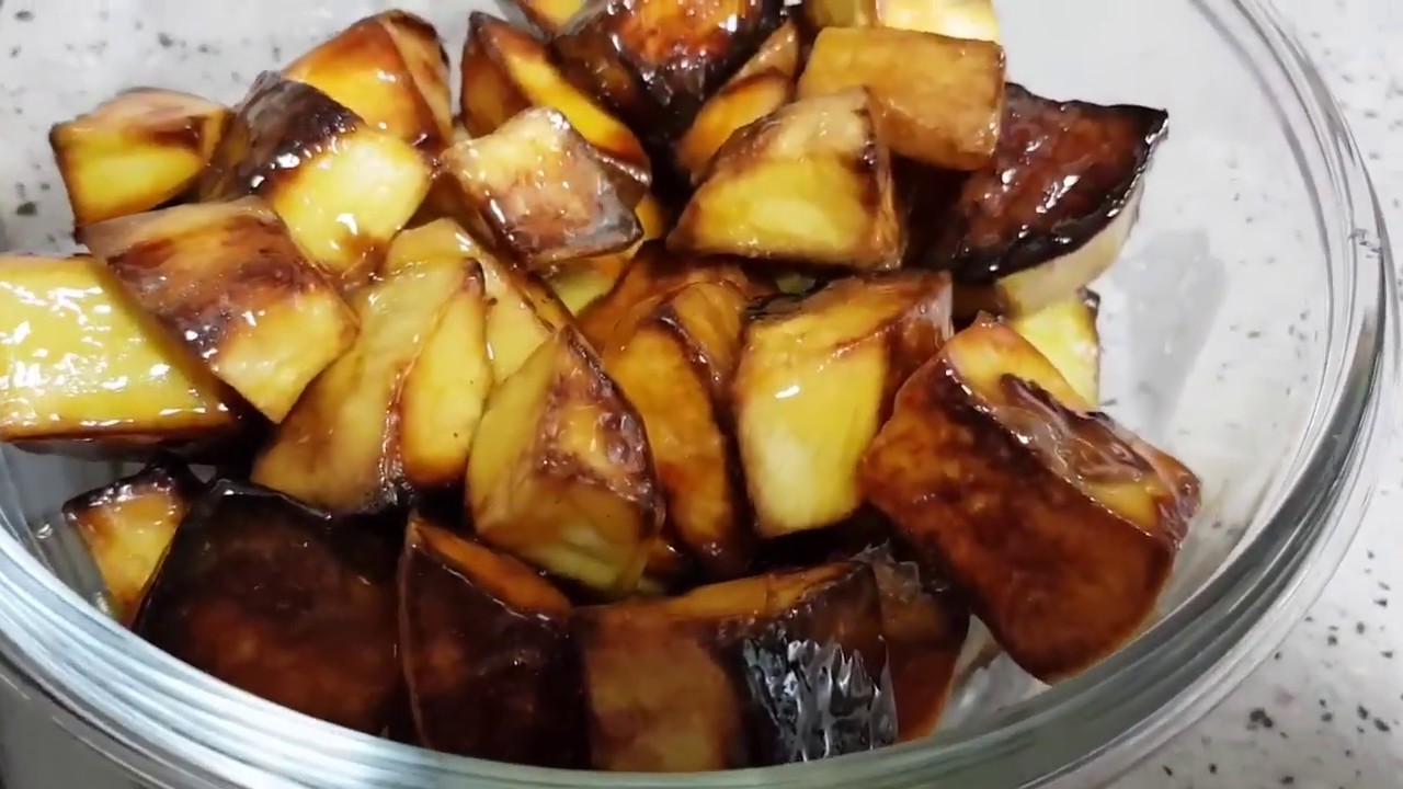 Sweet potato korean recipe (fried candied sweet potato, sugar glazed