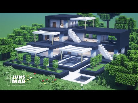 A real architect's building houses in Minecraft tutorial / Modern Concrete  House #149 