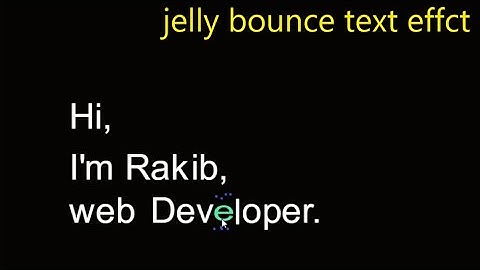 bounce Jelly Effects on Text | Using Html and Css