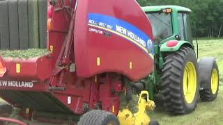 Round Baling Hay With The John Deere 6420 &amp; New Holland 450 | 2023