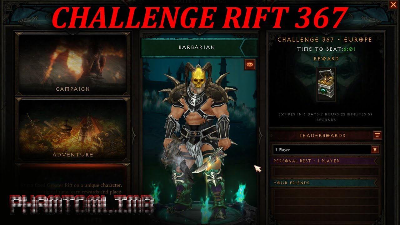 Challenge Rift 367  - EU - Legacy of Dreams Barb Rend