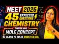 RE-NEET 2026 Chemistry 🔥 Mole Concept : MOST Expected 45 Questions || Saloni mam