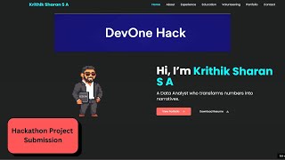 Personal Portfolio Website | DevOne Hack Submission