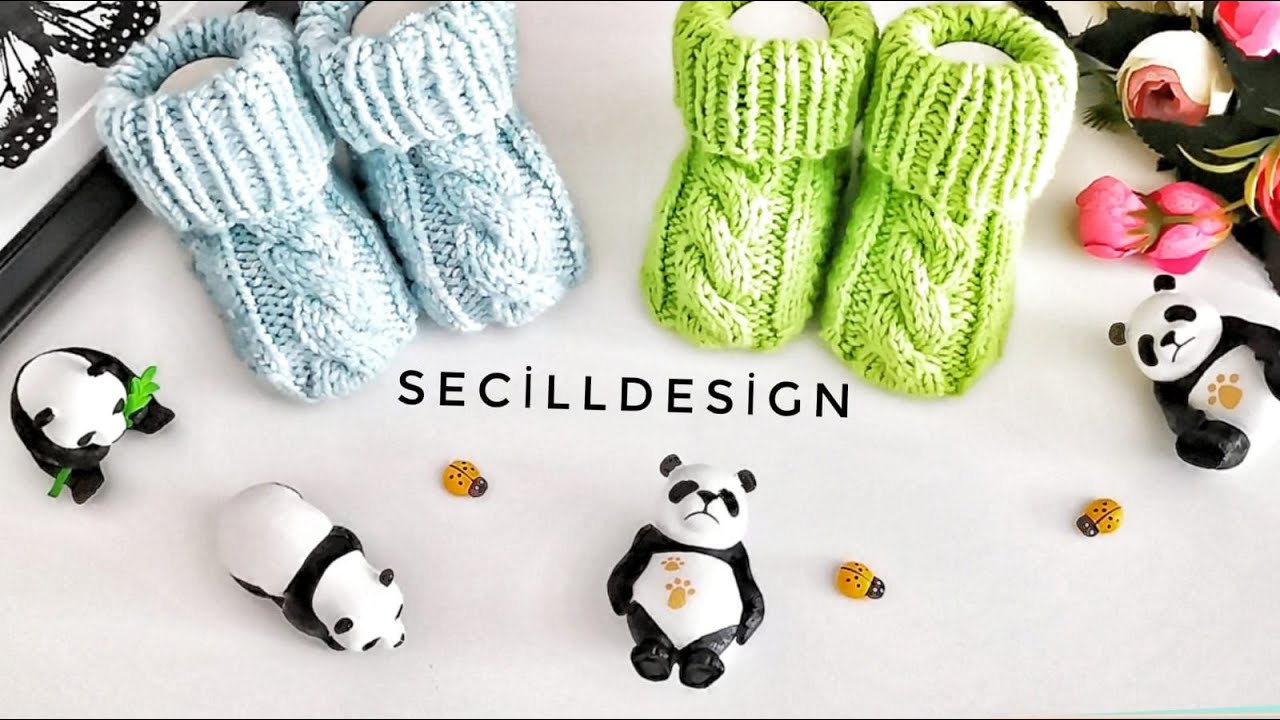 Burgulu Örgü Bebek Çorabı (5 Şişle) YouTube