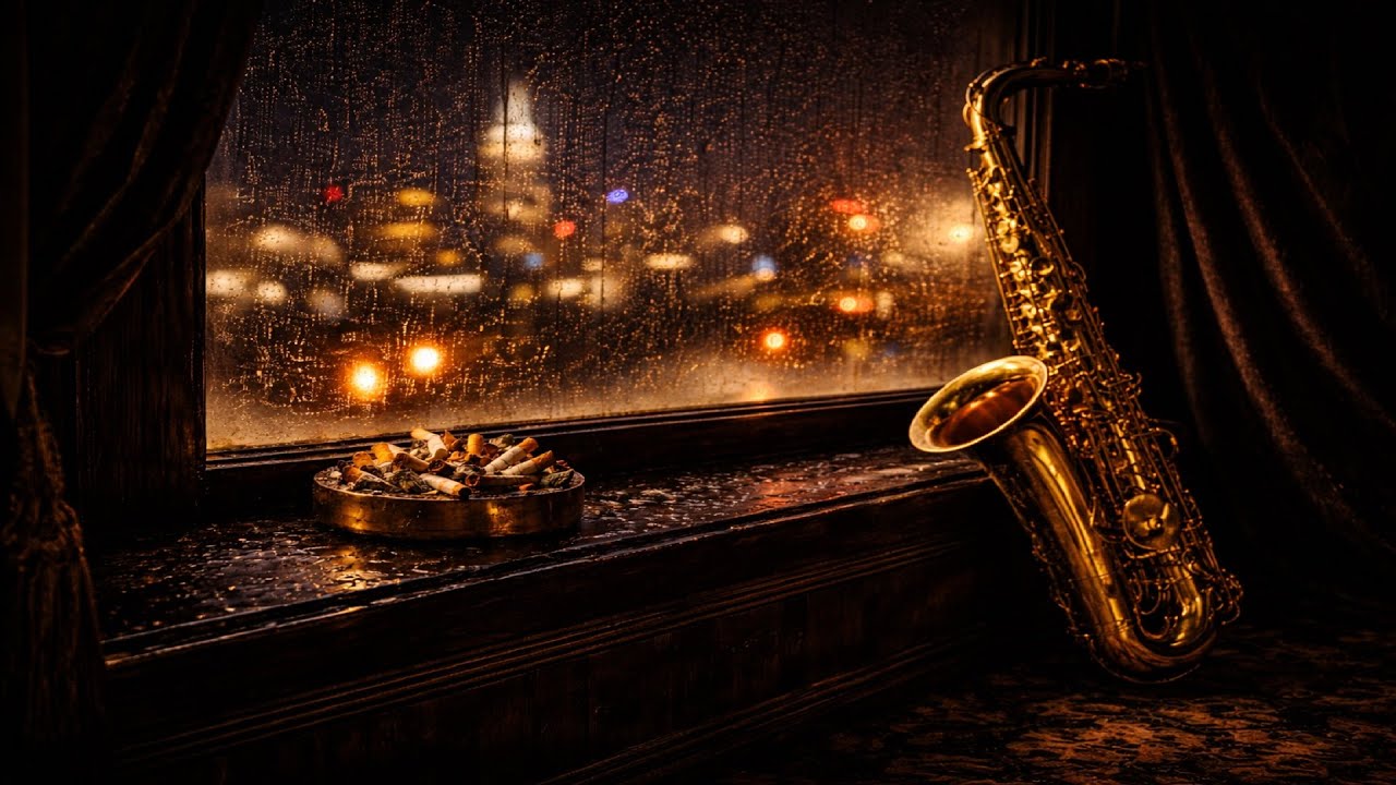 Rainy City Noir Jazz • Smooth Saxophone for Late Night Focus