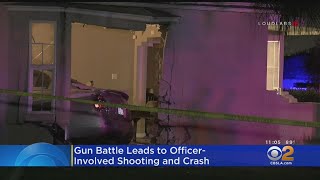 Suspect Slams Into San Bernardino Home Following Wild Gun Battle, Officer Gunfire