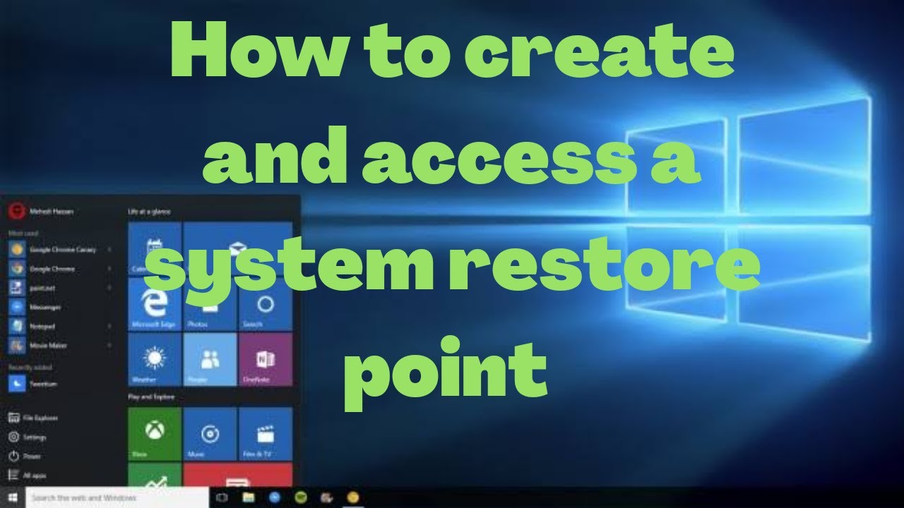How to create and access a system restore point in Windows 10 - YouTube