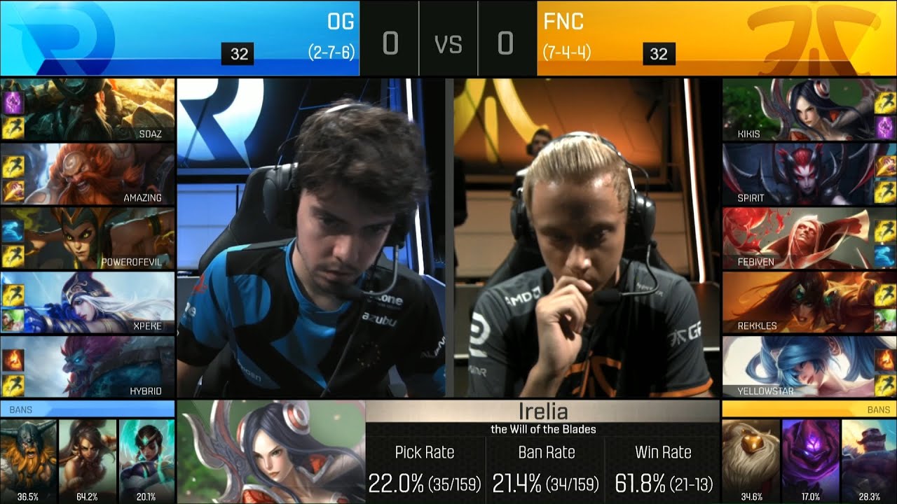 OG vs FNC Game 1 Highlights - ORIGEN vs FNATIC EU LCS Week 8 Summer 2016