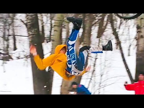 Mountain Biker Fails Mid Air | Inglorious Ice Sports