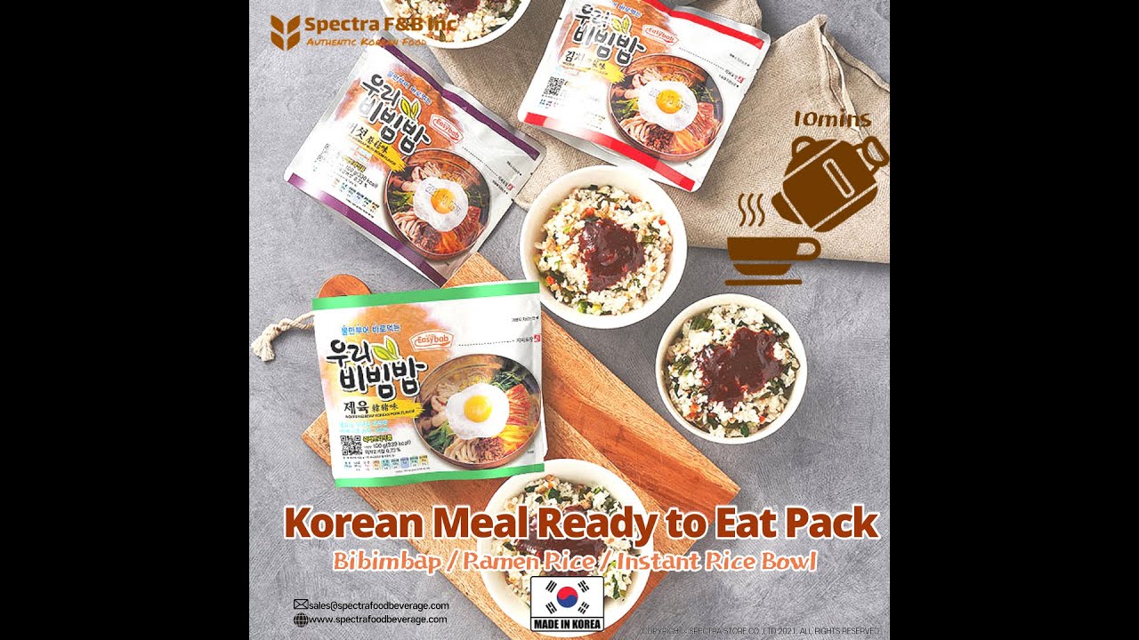 Korean MRE Kit,Meal Ready to Eat Bibimbap, Mixed Rice Bowl,Korean