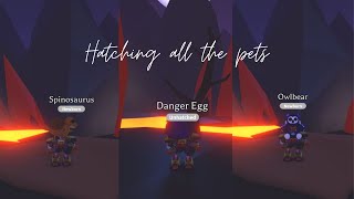 Hatching all the pets from the Danger Egg - Adopt me