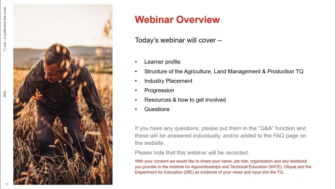 T Level Agriculture, Environment & Animal Care Agriculture, Land