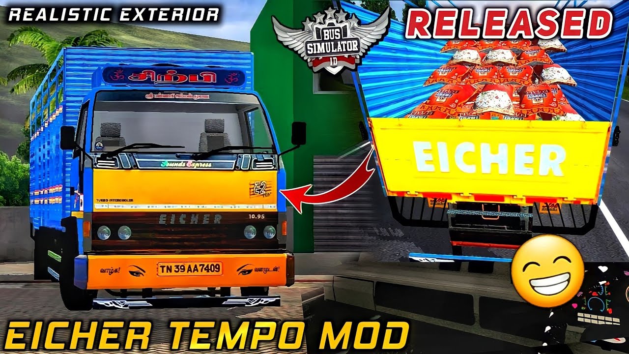 download EICHER TEMPO MOD for bus simulator indonesia BUSSID V3.7.1