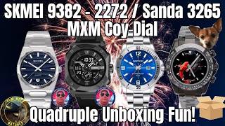 SKMEI 9382-2272 / Sanda 3265 / MXM Coy Dial Chronograph Wath Quadruple Unboxing Fun!