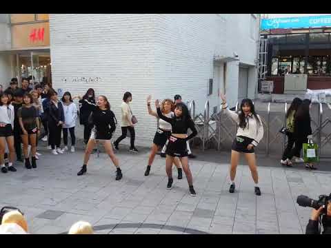 20181007 홍대 걷고싶은거리 버스킹존(1번) 신인걸그룹 핑크판타지 공연 (블랙핑크 - 뚜두뚜두)