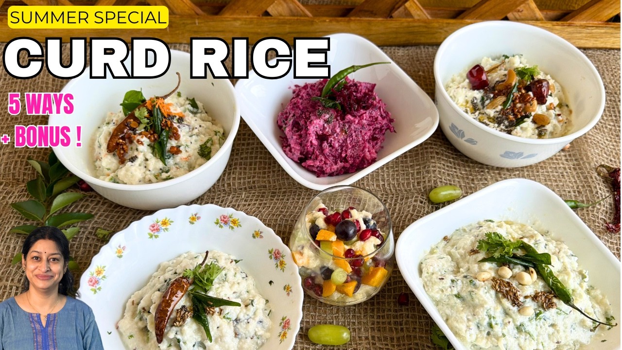 Poha Curd Rice Curd Rice 5 Ways - Temple Style, Thecha, Fruit, Beetroot, Traditional ...