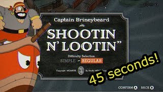Cuphead Speedrun - Shootin n' Lootin Regular (0:45)