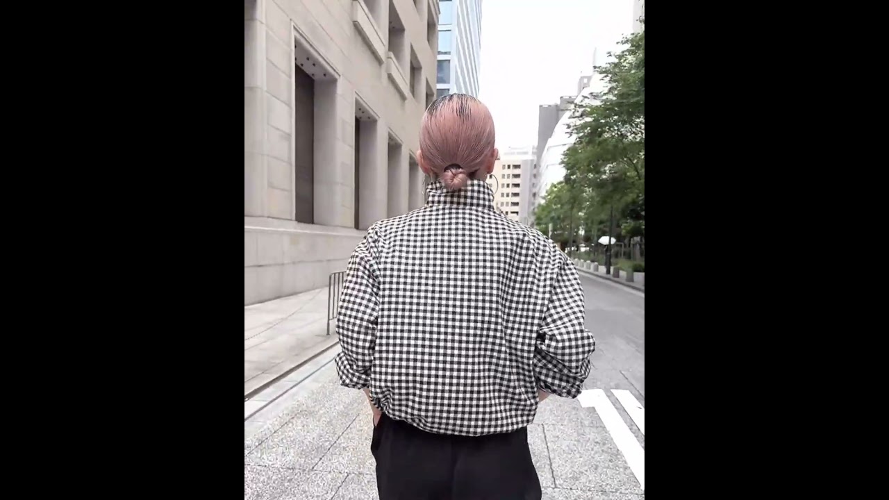 ギンガムチェックハーフジッププルオーバー | Gingham check half zip