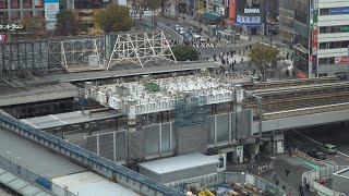 JR渋谷駅埼京線ホーム直上デッキの建設状況（2020年12月6日）