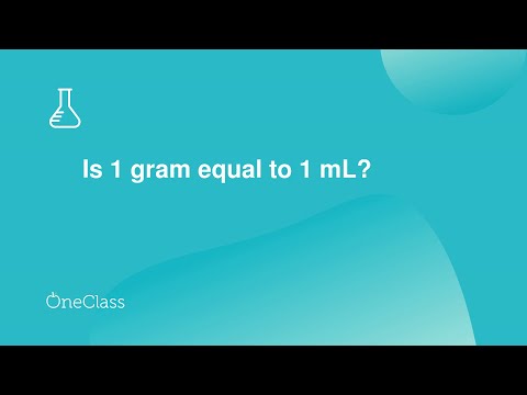 Is 1 gram equal to 1 mL?