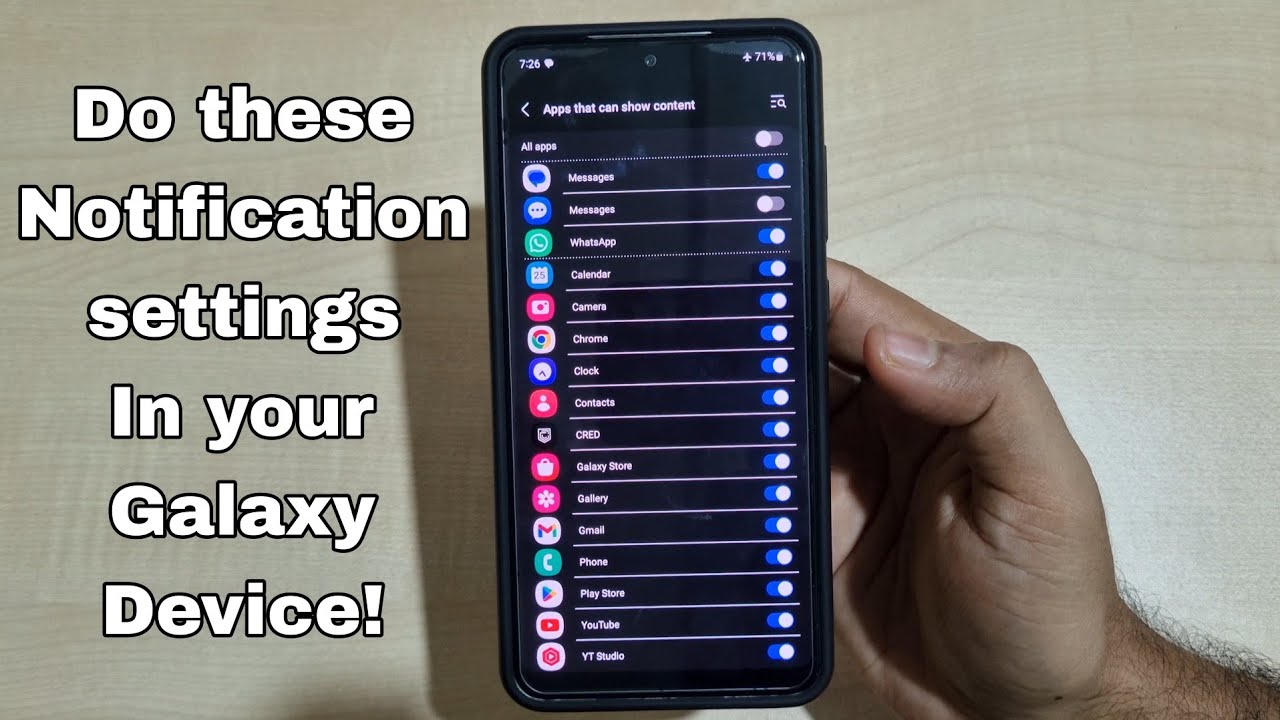 Samsung galaxy device notification settings lock screen apps