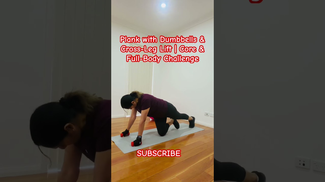 Plank with Dumbbells & Cross-Leg Lift | Core & Full-Body Challenge