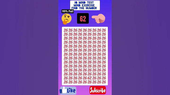 IQ Mind Test Mind exercise Find the number 62 #maths #iqlegend #iqtes #iqquiz