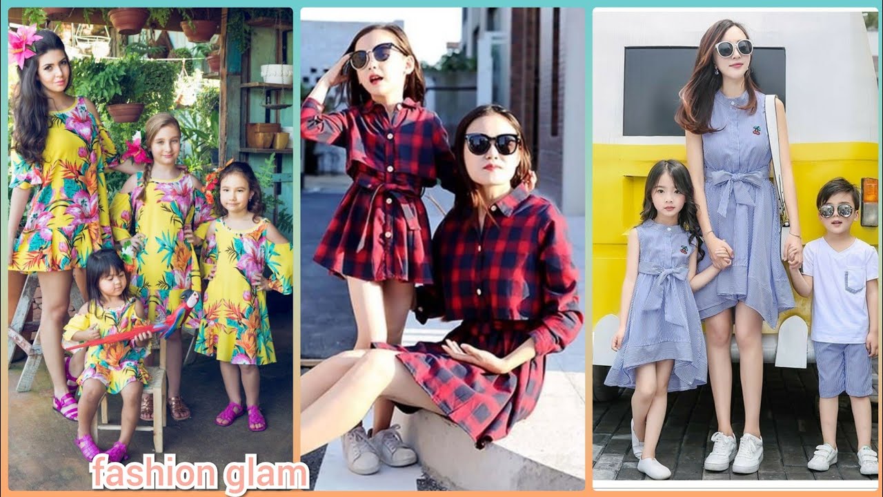 beautiful mother and daughter matching summer dresses/family matching clothes